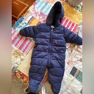 Old Navy Dark Blue Quilted Baby Snowsuit